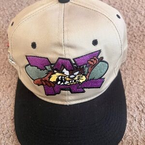 Looney Tunes Snapback Hat With The Tasmanian Devil 1996 the snap are broken